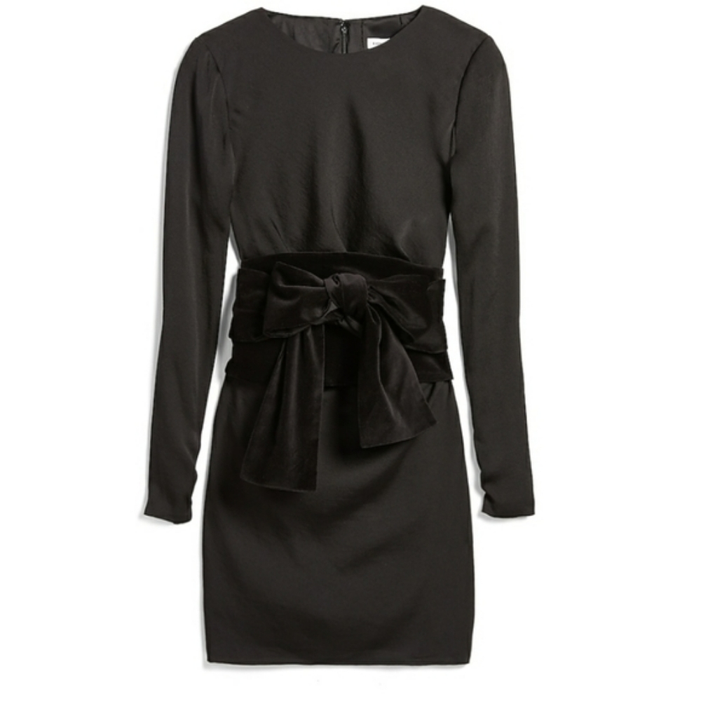 Womens Express X Karla Long Sleeve Velvet Bow